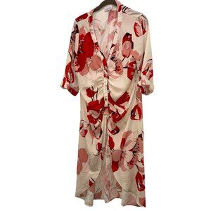 Sweet Pea Stacy Frati red pink FLOWERS dress M